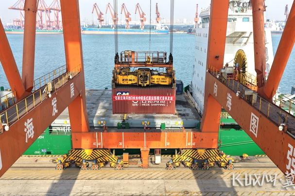 河北首票“水水中转”多式联运货物在京唐港顺利发运